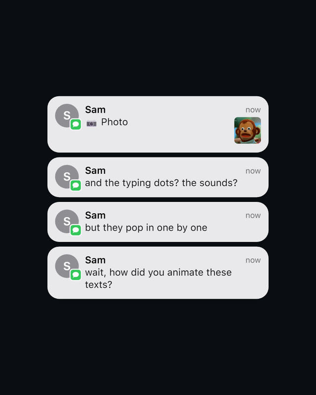 One chat in Textback's Lock screen style